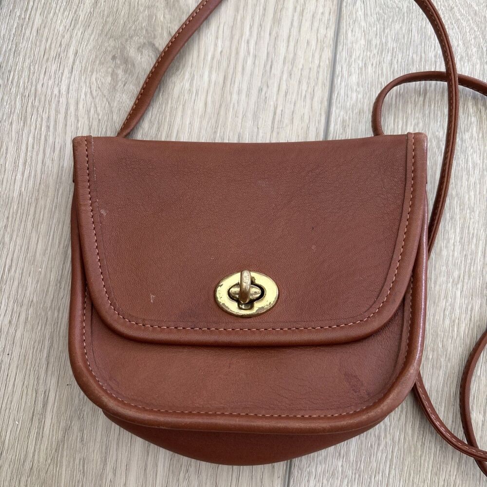 Vintage Coach Everett Bag Purse British Tan Glove Tanned Leather Y2K Retro 80s - Picture 2 of 11